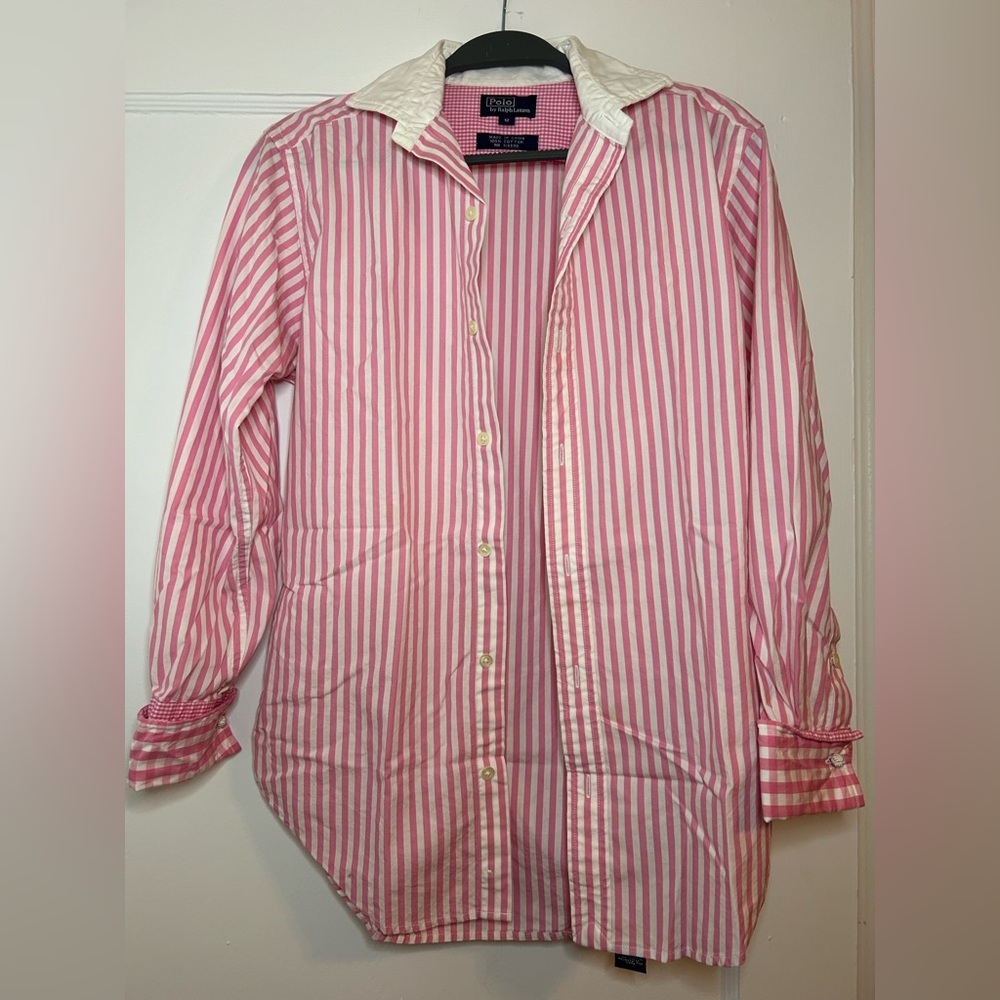 Ralph Lauren Pink and White Button Down